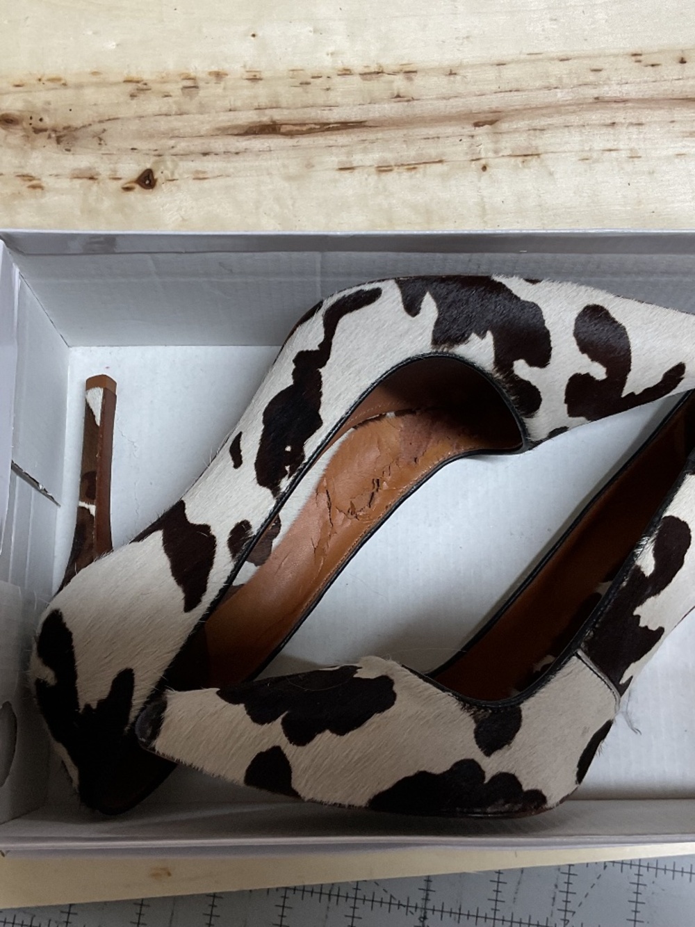 Cow hide heels